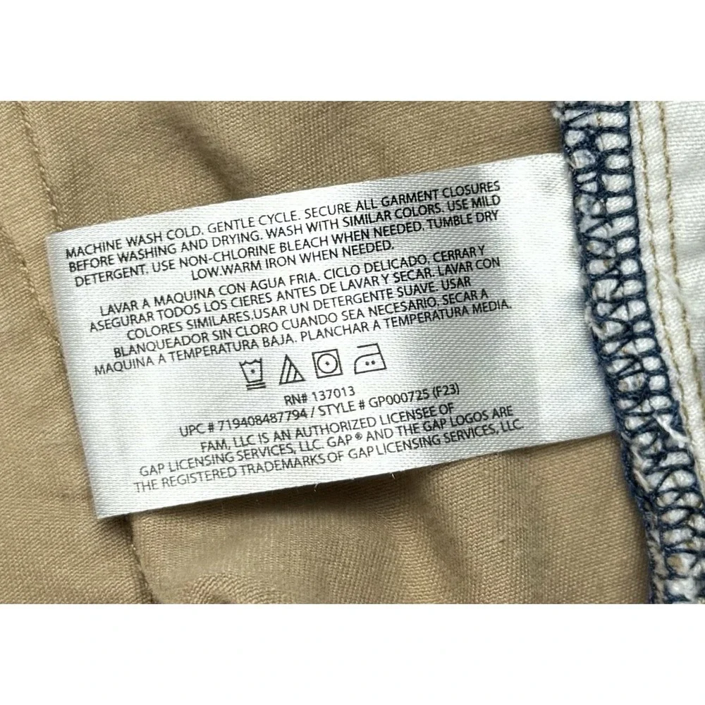 Gap 5 Pocket Pants Mens 38x30 Khaki Tan Slim Fit Stretch Twill Chino